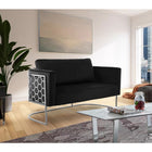 Meridian Furniture Casa Velvet Loveseat - Chrome - Loveseats