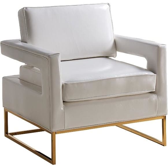 Meridian Furniture Amelia Leather Accent Chair - White - Chairs