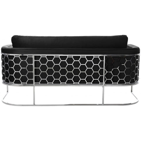 Meridian Furniture Casa Velvet Sofa - Chrome - Black - Sofas