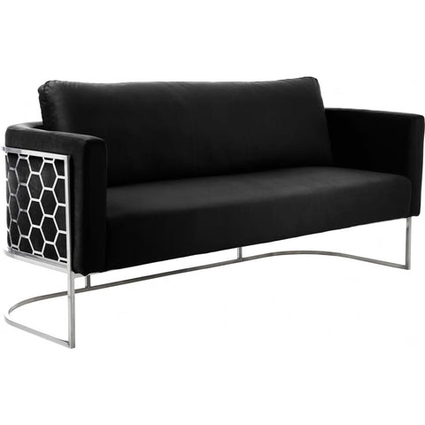 Meridian Furniture Casa Velvet Sofa - Chrome - Grey - Sofas