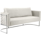 Meridian Furniture Casa Velvet Sofa - Chrome - Cream - Sofas