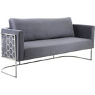 Meridian Furniture Casa Velvet Sofa - Chrome - Grey - Sofas