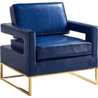Meridian Furniture Amelia Leather Accent Chair - Blue - Chairs
