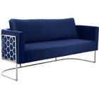 Meridian Furniture Casa Velvet Sofa - Chrome - Navy - Sofas