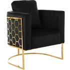 Meridian Furniture Casa Velvet Chair - Gold - Black - Chairs