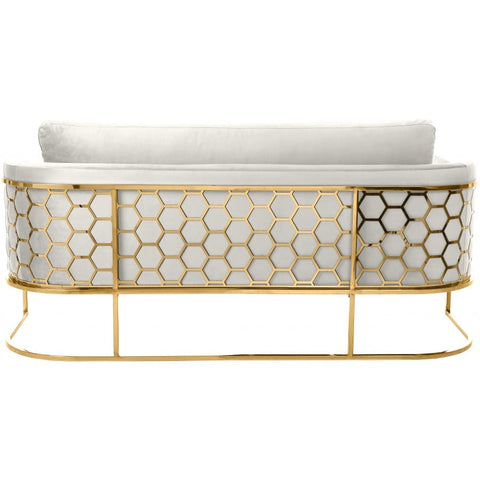 Meridian Furniture Casa Velvet Sofa - Gold - Cream - Sofas