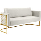 Meridian Furniture Casa Velvet Sofa - Gold - Cream - Sofas