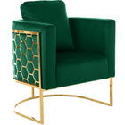 Meridian Furniture Casa Velvet Chair - Gold - Green - Chairs