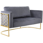Meridian Furniture Casa Velvet Loveseat - Gold - Loveseats