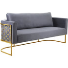 Meridian Furniture Casa Velvet Sofa - Gold - Grey - Sofas