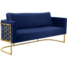 Meridian Furniture Casa Velvet Sofa - Gold - Navy - Sofas