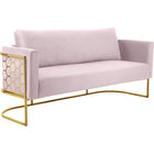 Meridian Furniture Casa Velvet Sofa - Gold - Pink - Sofas