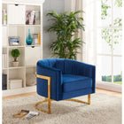 Meridian Furniture Carter Velvet Accent Chair - Blue - Chairs