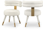 Meridian Furniture Fitzroy Velvet Dining Chair - Cream - Dining Chairs