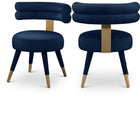 Meridian Furniture Fitzroy Velvet Dining Chair - Navy - Dining Chairs