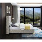 Meridian Furniture Savan Velvet King Bed - Bedroom Beds