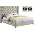 Meridian Furniture Savan Velvet Queen Bed - Bedroom Beds