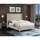 Meridian Furniture Savan Velvet Queen Bed - Bedroom Beds