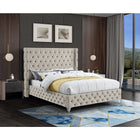 Meridian Furniture Savan Velvet Queen Bed - Bedroom Beds