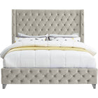 Meridian Furniture Savan Velvet Queen Bed - Bedroom Beds