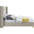 Meridian Furniture Savan Velvet Queen Bed - Bedroom Beds