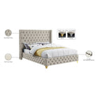 Meridian Furniture Savan Velvet King Bed - Bedroom Beds