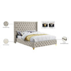 Meridian Furniture Savan Velvet Queen Bed - Bedroom Beds