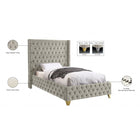 Meridian Furniture Savan Velvet Twin Bed - Bedroom Beds