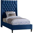 Meridian Furniture Fritz Velvet Twin Bed - Bedroom Beds