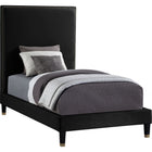 Meridian Furniture Harlie Velvet Twin Bed - Black - Bedroom Beds