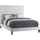 Meridian Furniture Harlie Velvet Queen Bed - Cream - Bedroom Beds
