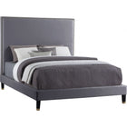 Meridian Furniture Harlie Velvet Full Bed - Grey - Bedroom Beds