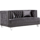 Meridian Furniture Lucas Velvet Loveseat - Grey - Loveseats