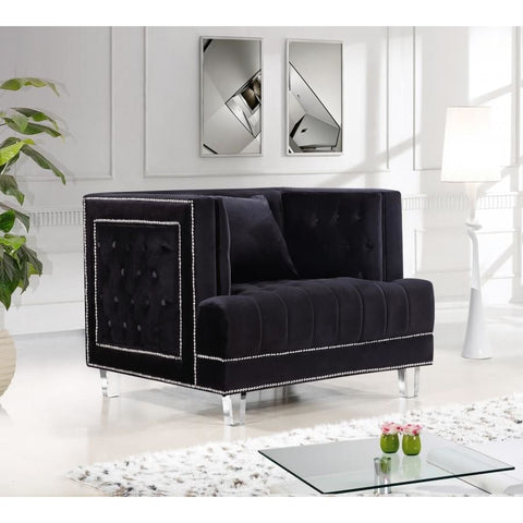 Meridian Furniture Lucas Velvet Chair - Black - Chairs