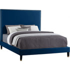Meridian Furniture Harlie Velvet Queen Bed - Navy - Bedroom Beds
