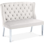 Meridian Furniture Suri Velvet Settee Bench - Cream - Benches