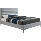 Meridian Furniture Hunter Linen Queen Bed - Grey - Bedroom Beds