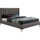Meridian Furniture Nadia Velvet King Bed - Grey - Bedroom Beds