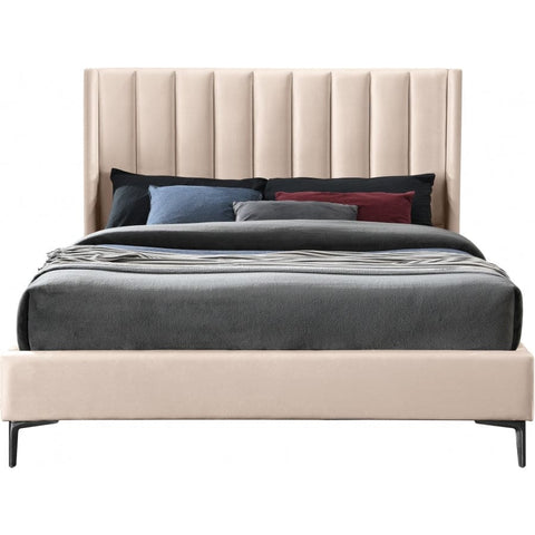 Meridian Furniture Nadia Velvet King Bed - Pink - Bedroom Beds