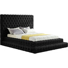 Meridian Furniture Revel Velvet Queen Bed - Black - Bedroom Beds