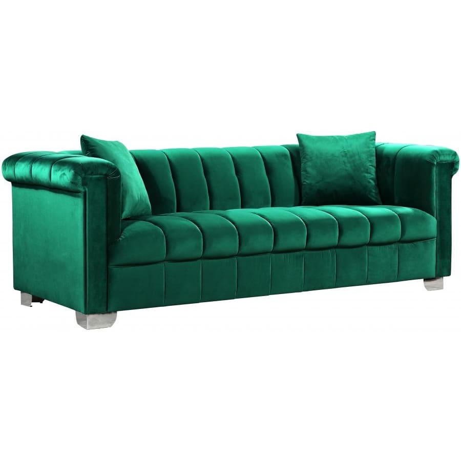 Meridian Furniture Kayla Velvet Sofa - Green - Sofas