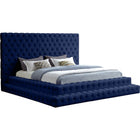Meridian Furniture Revel Velvet King Bed - Navy - Bedroom Beds