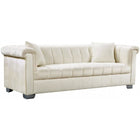 Meridian Furniture Kayla Velvet Sofa - Cream - Sofas