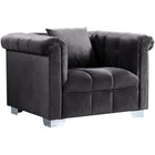 Meridian Furniture Kayla Velvet Chair - Grey - Chairs