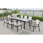 Meridian Furniture Nizuc Outdoor Patio Extendable Dining Table - White - Outdoor Furniture