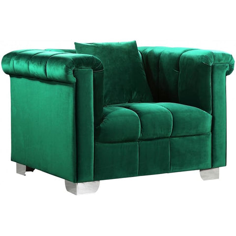 Meridian Furniture Kayla Velvet Chair - Green - Chairs