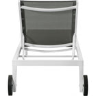 Meridian Furniture Nizuc Outdoor Patio Adjustable Sun Chaise Lounge Chair - White Frame - Outdoor Furniture