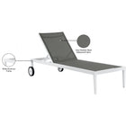 Meridian Furniture Nizuc Outdoor Patio Adjustable Sun Chaise Lounge Chair - White Frame - Outdoor Furniture