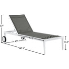 Meridian Furniture Nizuc Outdoor Patio Adjustable Sun Chaise Lounge Chair - White Frame - Outdoor Furniture