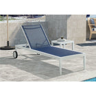 Meridian Furniture Nizuc Outdoor Patio Adjustable Sun Chaise Lounge Chair - White Frame - Outdoor Furniture